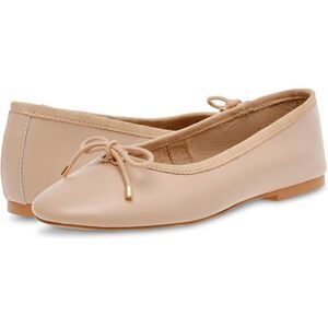 NEW Draper James Taylor Beige Pink Blush Leather Square Toe Ballet Flats Size 6